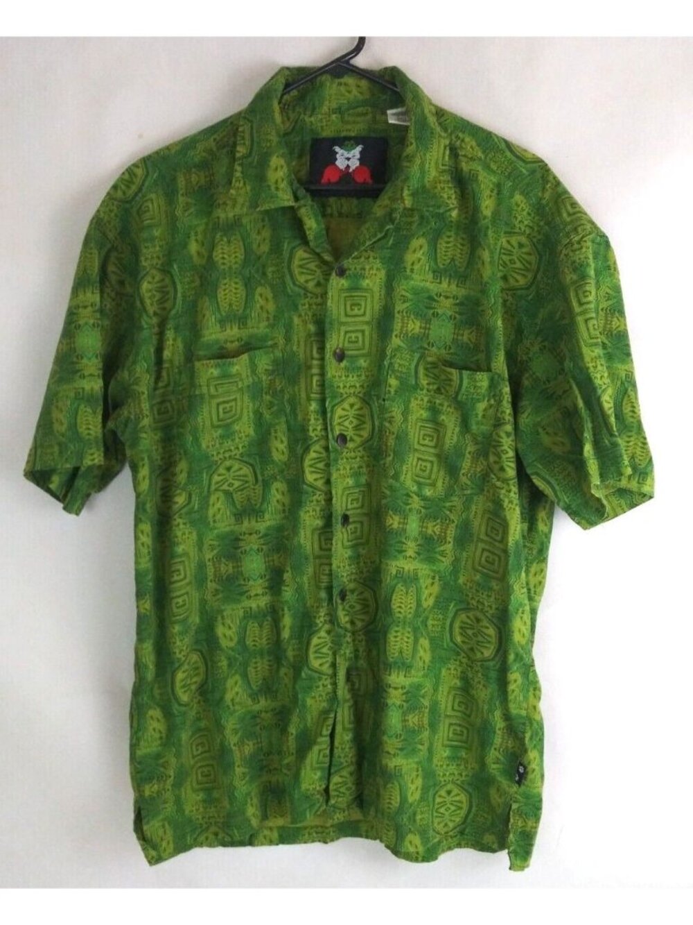 Boxer Boxer Men's Green Double Pocket Casual Hawaiian Shirt Size Large